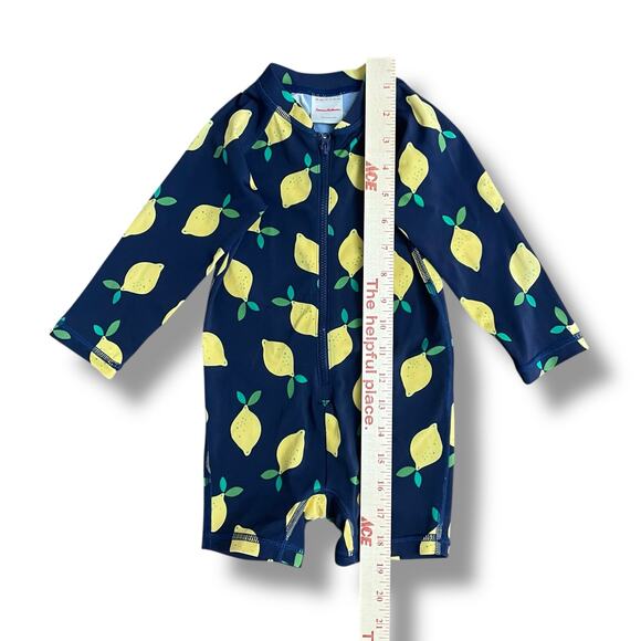 Hanna Andersson Lemon Print Zip Rashguard Swimsuit 18–24M UPF 50+ One Piece - Picture 4 of 11